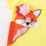 Summer Arrival Animals Cartoon Pattern Short Sleeves Dress for Stylish Girls