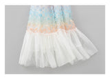 Baby Girl Colorful Lace Pattern Patchwork Design Sleeveless Vest Dress