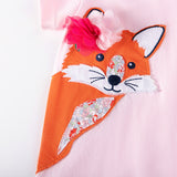 Summer Arrival Animals Cartoon Pattern Short Sleeves Dress for Stylish Girls