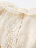 Summer New Arrival Girls’ Floral Pattern Embroidery Short Sleeves Round Collar Dress - MyKids-USA™
