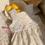 Summer Arrival Baby Kids Girls Vintage Lace Sleeveless Flowers Pattern Printed Dress - MyKids-USA™