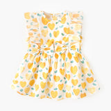 Summer Baby Girls New Arrival Heart Pattern Double Bows Sleeveless Crew Neck Dress