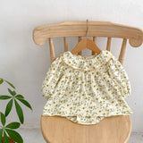 Autumn Ditsty Flower Pattern Loose Dress - MyKids-USA™