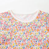 Summer Pure Cotton Colorful Floral Pattern Short Sleeves Dress for Stylish Girls - MyKids-USA™