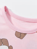 Spring And Summer Baby Girls Pink Short Sleeves Panda Animals Collection Dress - MyKids-USA™