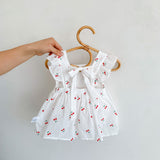 Summer New Arrival Baby Girls Sleeveless Cherry Print Onesies Dress - MyKids-USA™