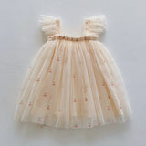 Summer Arrival Cherry Pattern Sleeveless Tulle Dress for Stylish Girls - MyKids-USA™