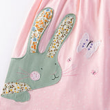 Summer Arrival Rabbit Cartoon Pattern Short Sleeves Dress for Stylish Girls - MyKids-USA™