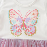 Baby Girl Butterfly Patched Pattern Mesh Patchwork Dress - MyKids-USA™