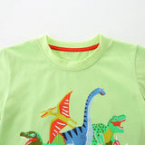 Summer Boys’ Dinosaurs Animals Cartoon Pattern T-shirt in European and American Style