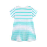 Summer Arrival Ice-Cream Cartoon Pattern Short Sleeves Dress for Stylish Girls