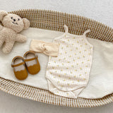 Summer Arrival Baby Unisex Sleeveless Thin Simple Pattern Onesies