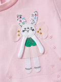 Spring And Summer Baby Girls Short Sleeves Rabbit Cartoon Chiffon Dress - MyKids-USA™