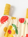 Summer Baby Kids Girls Floral Pattern Sleeveless Strap Top Dress And Bloomers Casual Clothing Set - MyKids-USA™
