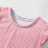 Summer Arrival Cute Puppy Cartoon Pattern Short Sleeves Striped Dress for Stylish Girls - MyKids-USA™