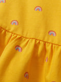 Spring And Summer Baby Girls Short Sleeves Rainbow Pattern Dress - MyKids-USA™