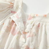 Summer Arrival Fly Sleeves Butterfly Pattern Square Neck Onesies for Stylish Girls - MyKids-USA™