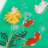 Summer Arrival Animals and Flowers Cartoon Pattern Short Sleeves Dress for Stylish Girls