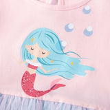 Summer Arrival Mermaid Cartoon Pattern Fly Sleeves Tulle Patchwork Dress for Stylish Girls - MyKids-USA™