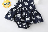 Baby Girls Floral Print Single Breasted Design O-Neck Sleeveless Onesies Dress In Summer - MyKids-USA™