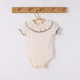 Summer Arrival Baby Unisex Ruffle Design Short Sleeves Thin Onesies