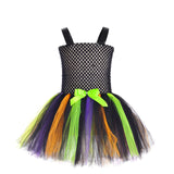 Children’s Halloween Little Witch Costume Mesh Tutu Dress & Hat - MyKids-USA™