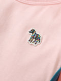 Summer Puppy Logo Short-sleeved Striped Dress with Crew Neck for Stylish Girls