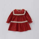 Summer Baby Kids Girls Long Sleeves Lace Pattern Dress