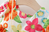 Baby Floral Pattern Short Sleeve Crewneck Dress with Purse