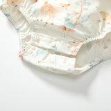 Summer Arrival Baby Girls Cute Animals and Floral Pattern Fly Sleeves Onesies