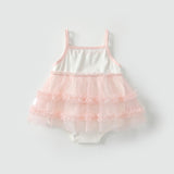 Summer Arrival Baby Girls Cute Color Patchwork Butterfly Pattern Sleeveless Tulle Dress Design Onesies