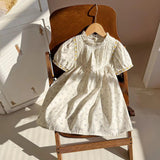 Summer Arrival Baby Kids Girls Cute Short Sleeves Flowers Pattern Printed Dress