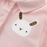 Summer Arrival Cartoon Rabbit Pattern Short Sleeves Turn-down Collar Dress for Stylish Girls - MyKids-USA™