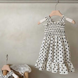 Summer Hot Selling Baby Kids Girls Sleeveless Flowers Pattern or Dots Pattern Princess Dress