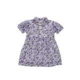 New Arrival Summer Girls Dense Floral Pattern Short Sleeves Beaded Design Dress