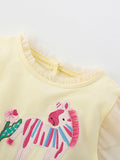Summer Arrival Animals Cartoon Pattern Fly Sleeves Tulle Patchwork Dress for Stylish Girls - MyKids-USA™