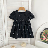 Summer Baby Girls French-style Flowers Pattern Short-sleeved Onesies and Dress – Princess Sister Matching Set