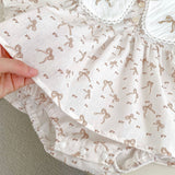 Spring Arrival Baby Girls Long Sleeves Butterfly-Bows Pattern Onesies Bodysuits Dress - MyKids-USA™