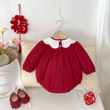 Winter Arrival Baby Girls Cute Rabbits and Fruits Embroidered Pattern Warm Padded Thick Onesies - MyKids-USA™
