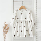 Spring Baby Girls Floral Embroidery Pattern Long-sleeved Onesies and Dress – Princess Sister Matching Set