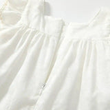 Summer Baby Kids Girls Fly Sleeves Solid Color Dress