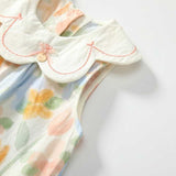 Summer Arrival Baby Girls Cute Floral Printed Pattern Sleeveless Dress with Collar - MyKids-USA™