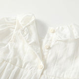 Summer Arrival Baby Girls Cute Solid Color Floral Embroidery Short Sleeves Dress Design Onesies - MyKids-USA™