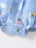 Summer New Arrival Baby Girls Floral Pattern Short Sleeves Big Bow Onesies