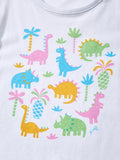 Girls’ Clothing Summer Collection – Dinosaurs And Plants Pattern Children’s T-Shirt Dress - MyKids-USA™