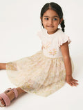 Spring And Summer Baby Girls Short Sleeves Unicorn Cartoon Floral Chiffon Dress - MyKids-USA™