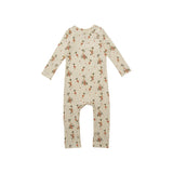 Baby Floral Print Pattern Long Sleeve Comfy Cotton Jumpsuit