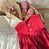 Summer  Arrival Flowers Embroidery Pattern Sleeveless Dress for Stylish Girls - MyKids-USA™