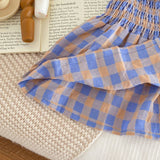 Summer Baby Kids Girls Plaid Strap Dress And Shorts 2-Piece Clothing Set - MyKids-USA™