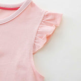 Girls Summer Cartoon Applique Sleeveless Gradient Mesh Design Dress - MyKids-USA™